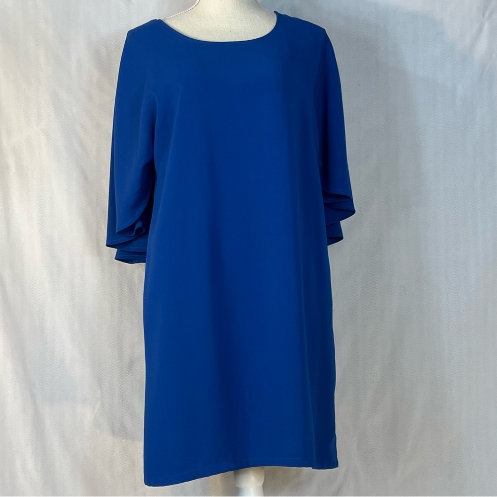 Jade By Melody Tam Dress Royal Blue Criss Cross Cap Back
Elbow Sleeves EUC S👍